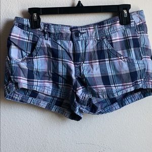 H&M Divided Blue Plaid Shorts